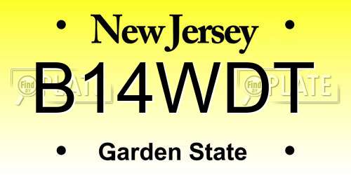 B14WDT New Jersey License Plate