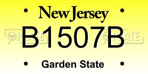 B1507B New Jersey License Plate