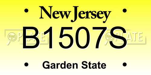 B1507S New Jersey License Plate