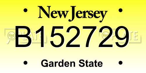 B152729 New Jersey License Plate