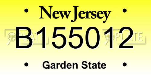 B155012 New Jersey License Plate