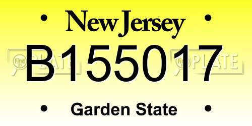 B155017 New Jersey License Plate