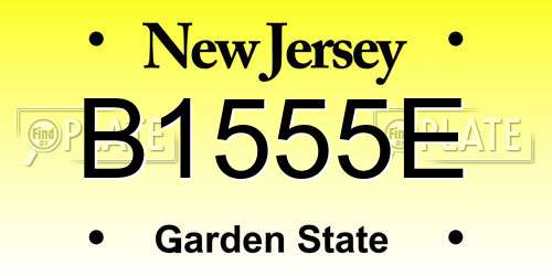 B1555E New Jersey License Plate