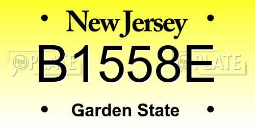 B1558E New Jersey License Plate