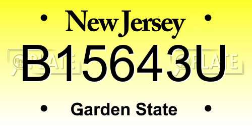 B15643U New Jersey License Plate