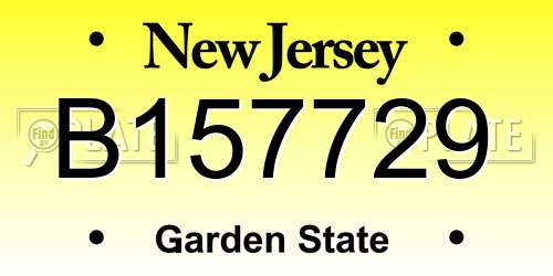 B157729 New Jersey License Plate
