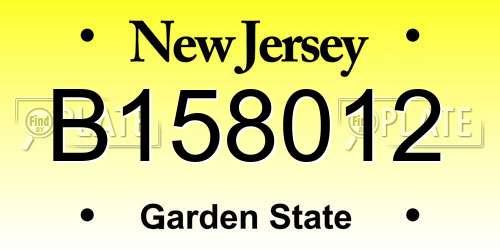 B158012 New Jersey License Plate