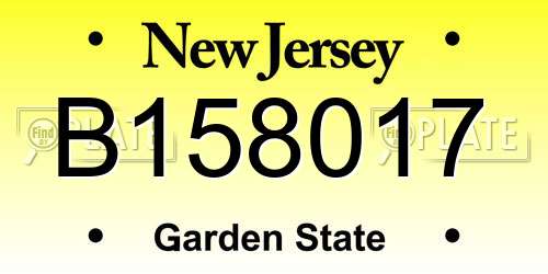 B158017 New Jersey License Plate