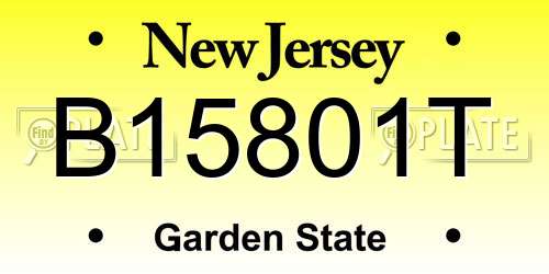 B15801T New Jersey License Plate