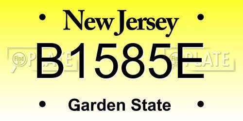 B1585E New Jersey License Plate