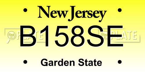 B158SE New Jersey License Plate