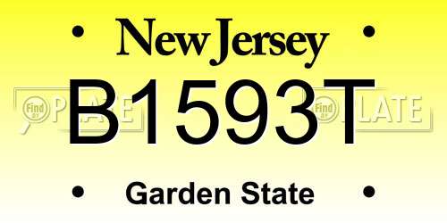 B1593T New Jersey License Plate