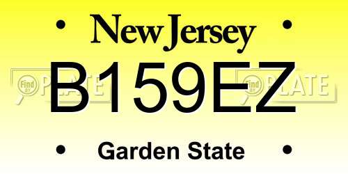 B159EZ New Jersey License Plate