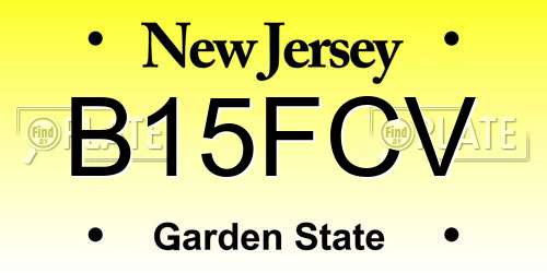 B15FCV New Jersey License Plate