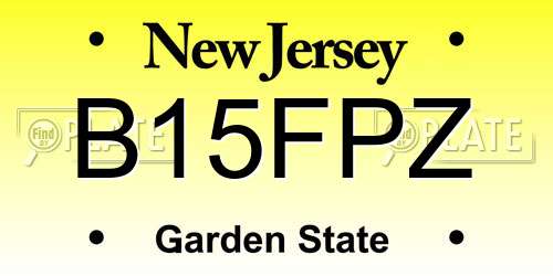 B15FPZ New Jersey License Plate