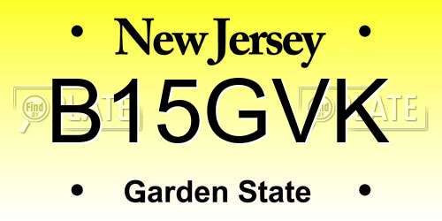 B15GVK New Jersey License Plate