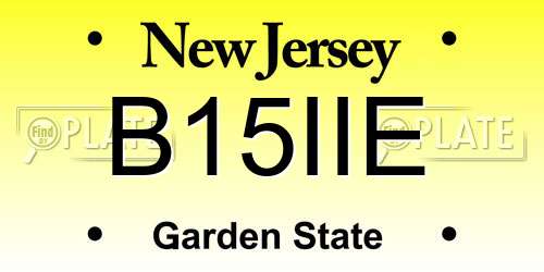 B15IIE New Jersey License Plate