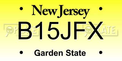 B15JFX New Jersey License Plate