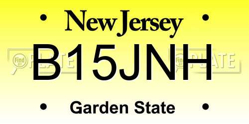 B15JNH New Jersey License Plate
