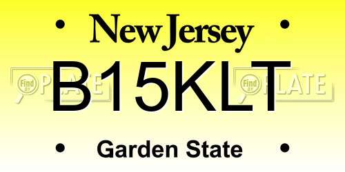 B15KLT New Jersey License Plate