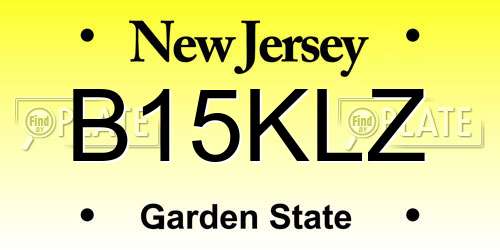 B15KLZ New Jersey License Plate