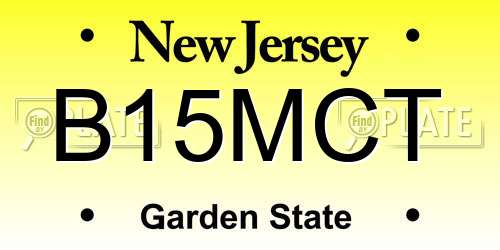 B15MCT New Jersey License Plate