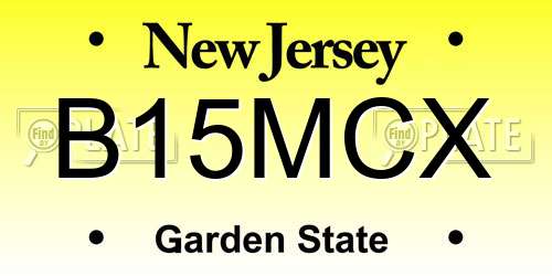 B15MCX New Jersey License Plate