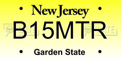 B15MTR New Jersey License Plate