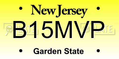 B15MVP New Jersey License Plate