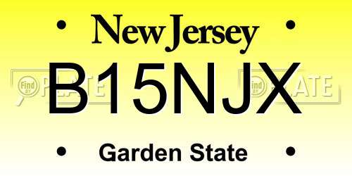 B15NJX New Jersey License Plate