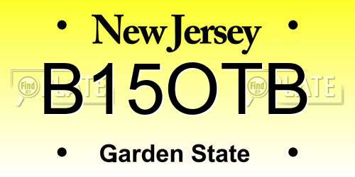 B15OTB New Jersey License Plate