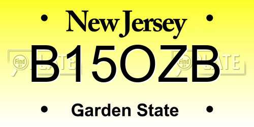B15OZB New Jersey License Plate