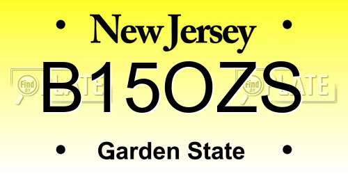 B15OZS New Jersey License Plate