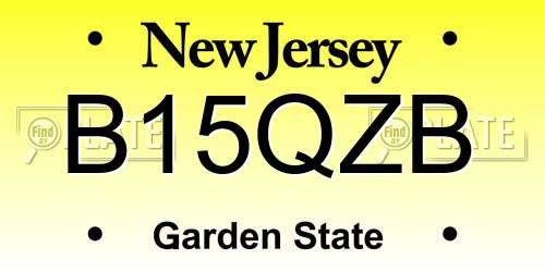 B15QZB New Jersey License Plate