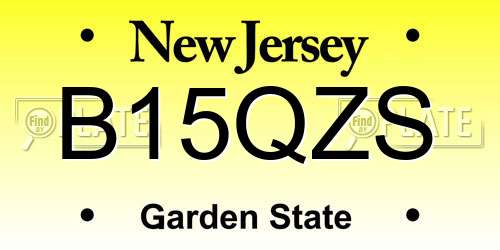 B15QZS New Jersey License Plate