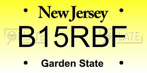B15RBF New Jersey License Plate