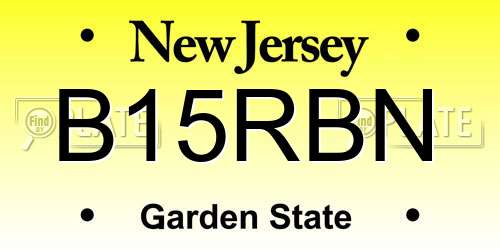 B15RBN New Jersey License Plate