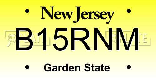 B15RNM New Jersey License Plate