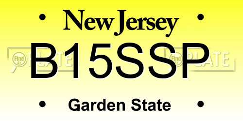 B15SSP New Jersey License Plate