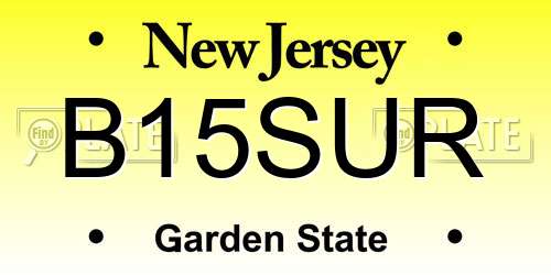 B15SUR New Jersey License Plate