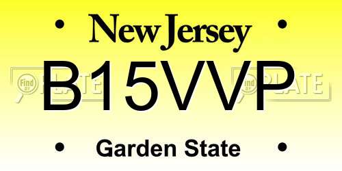 B15VVP New Jersey License Plate