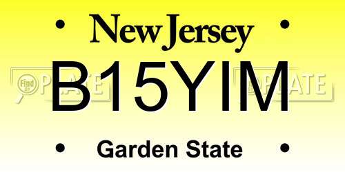 B15YIM New Jersey License Plate
