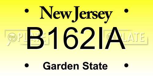B162IA New Jersey License Plate
