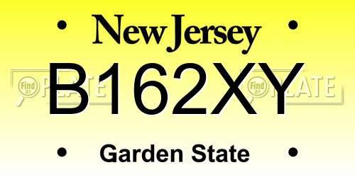 B162XY New Jersey License Plate