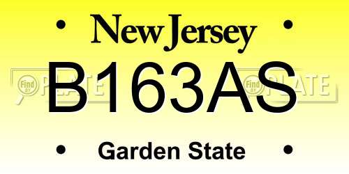 B163AS New Jersey License Plate