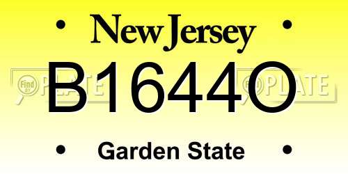 B1644O New Jersey License Plate