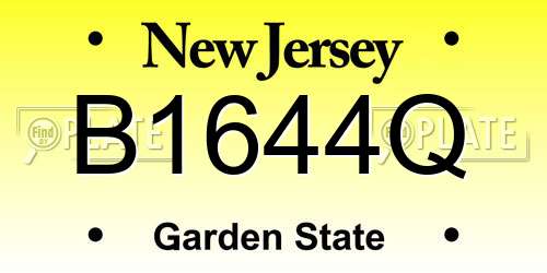 B1644Q New Jersey License Plate