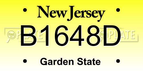 B1648D New Jersey License Plate