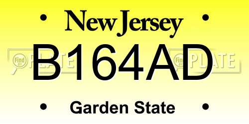 B164AD New Jersey License Plate