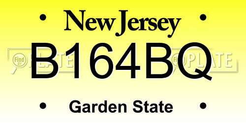 B164BQ New Jersey License Plate